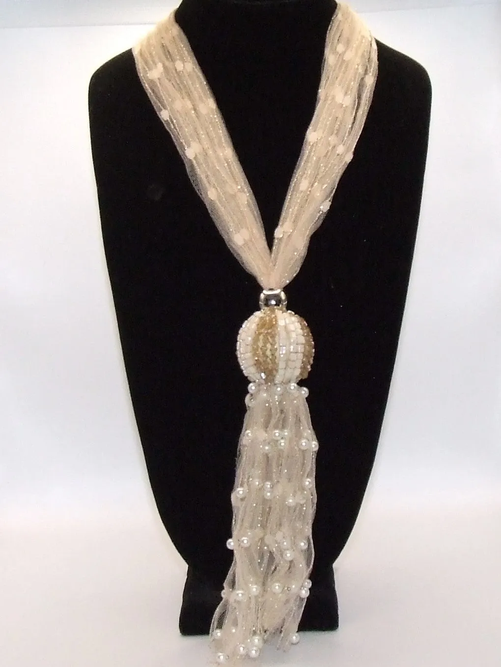 Lace Large Crystal Ball Necklaces