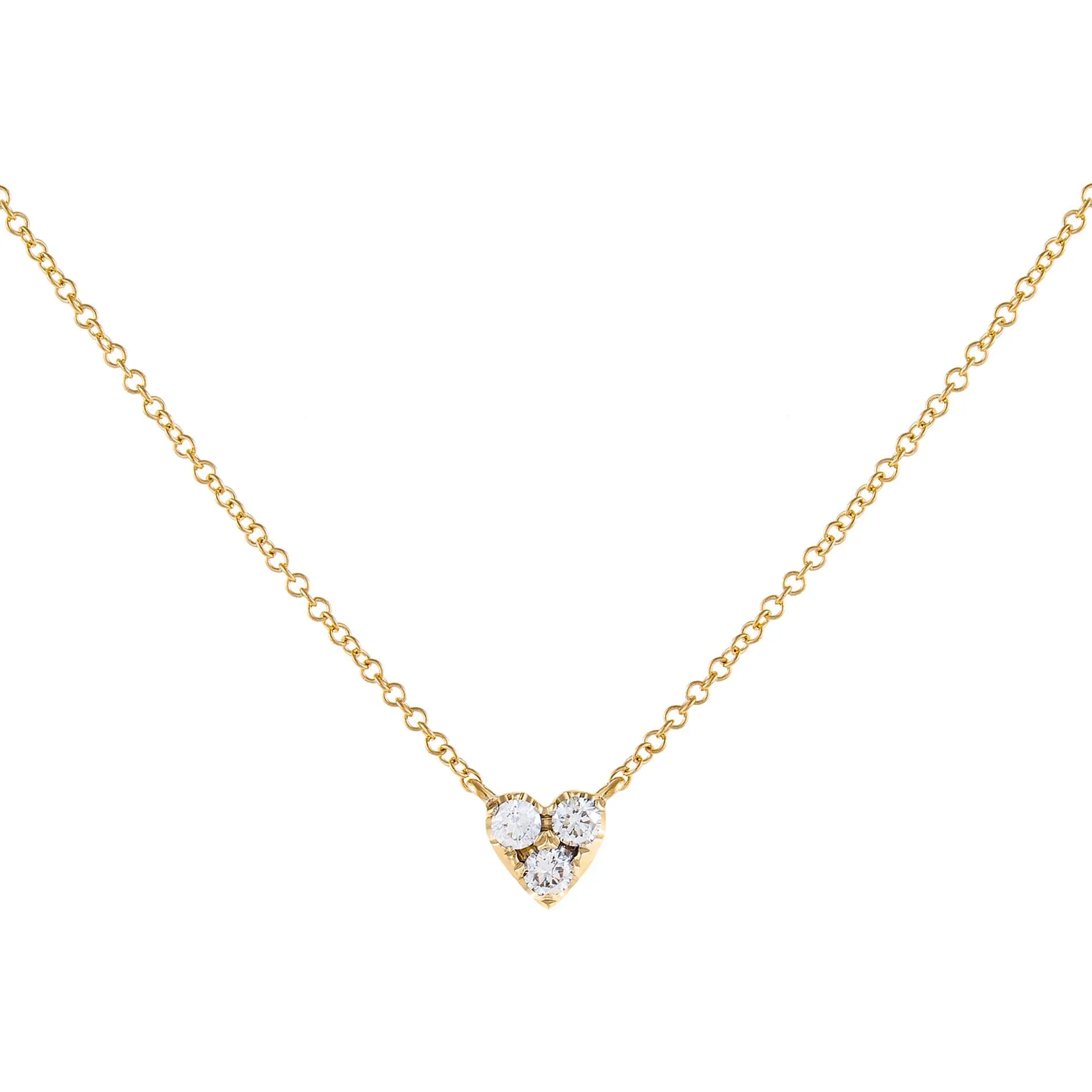 Large Diamond Heart Cluster Necklace 14K
