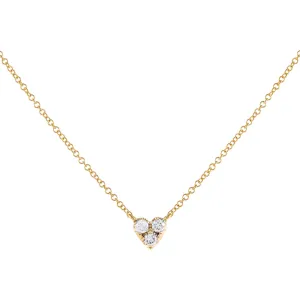Large Diamond Heart Cluster Necklace 14K