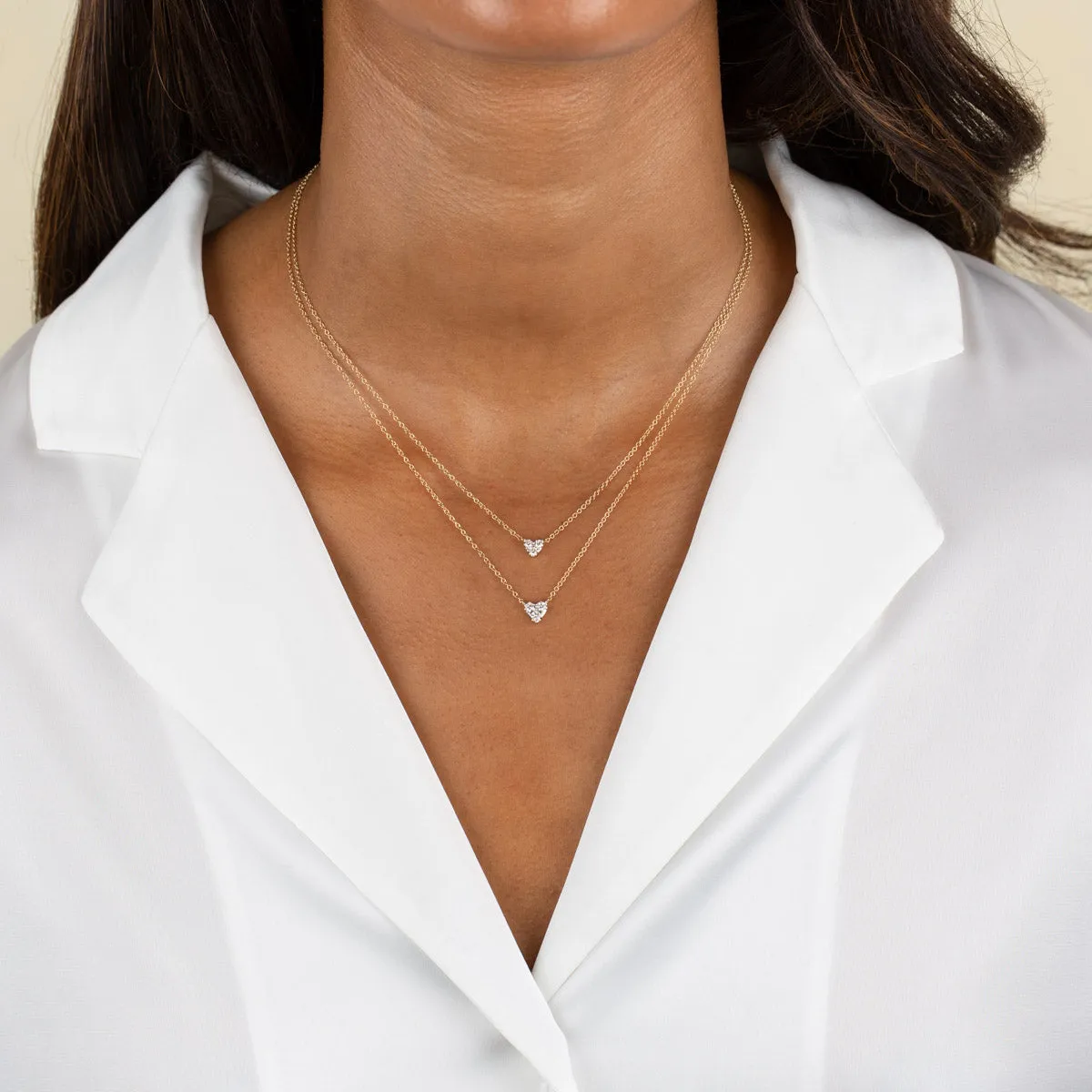 Large Diamond Heart Cluster Necklace 14K