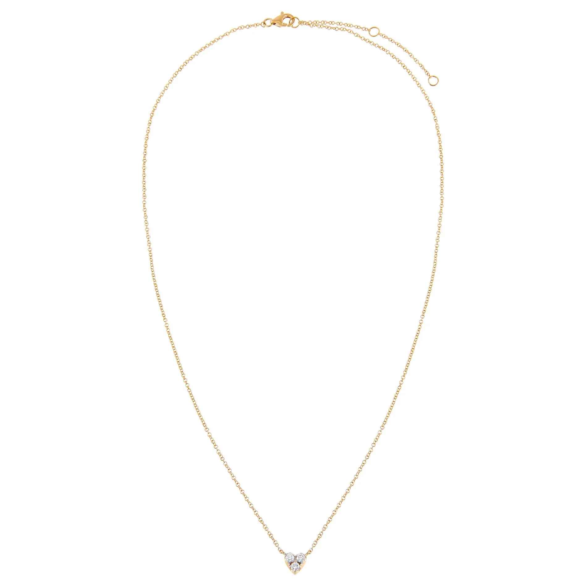 Large Diamond Heart Cluster Necklace 14K