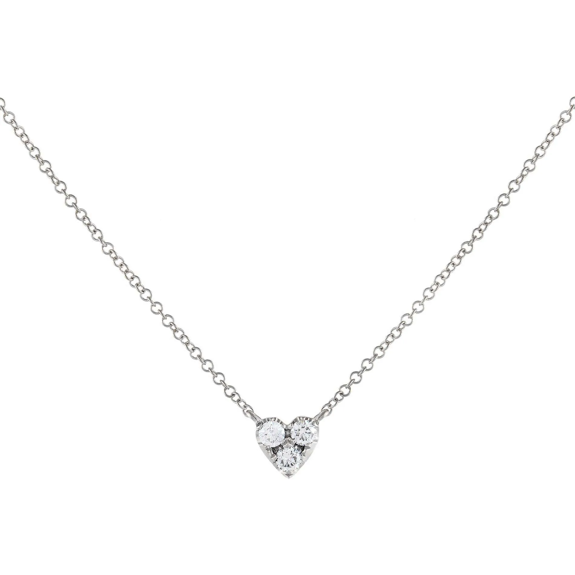 Large Diamond Heart Cluster Necklace 14K