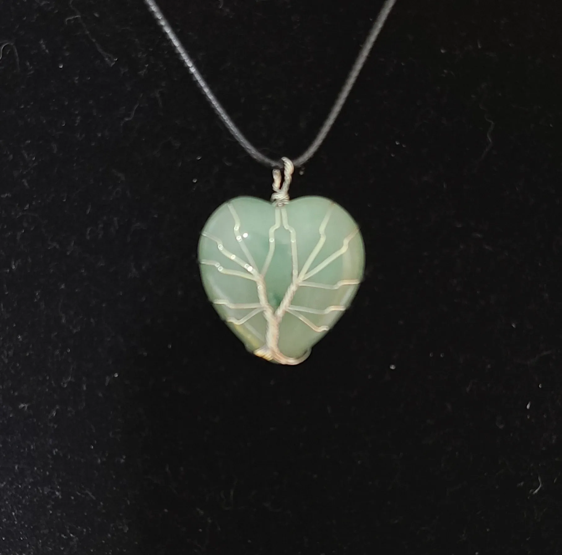 Large Tree of Life Gemstone Heart Necklaces