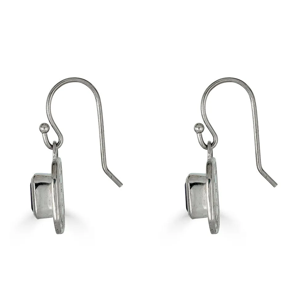 Lattice Amethyst Drop Earrings (small)