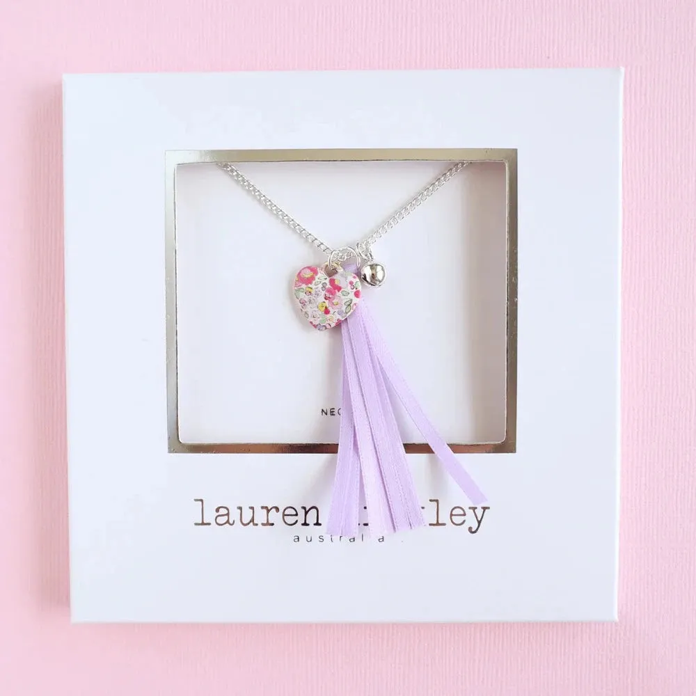 LAUREN HINKLEY PETITE FLEUR HEART NECKLACE