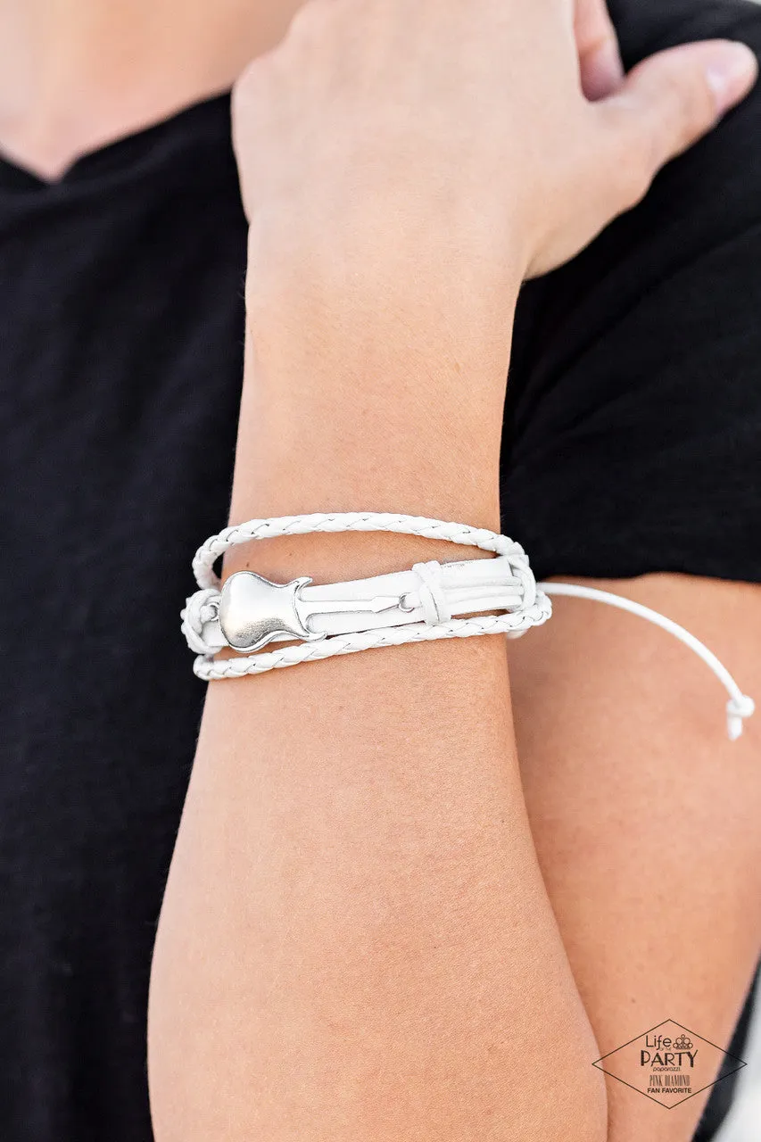 Lead Guitar White Paparazzi Bracelet