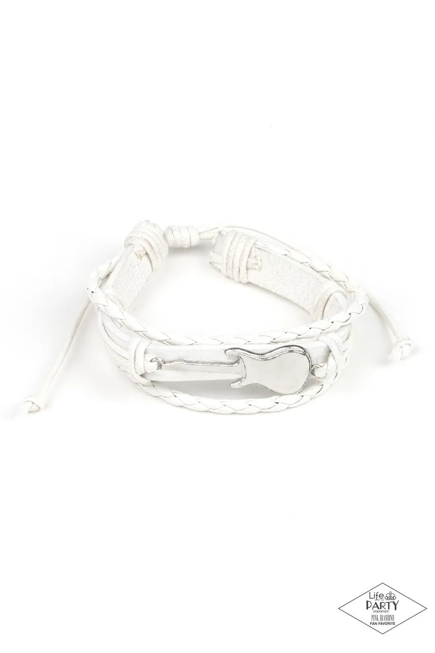 Lead Guitar White Paparazzi Bracelet