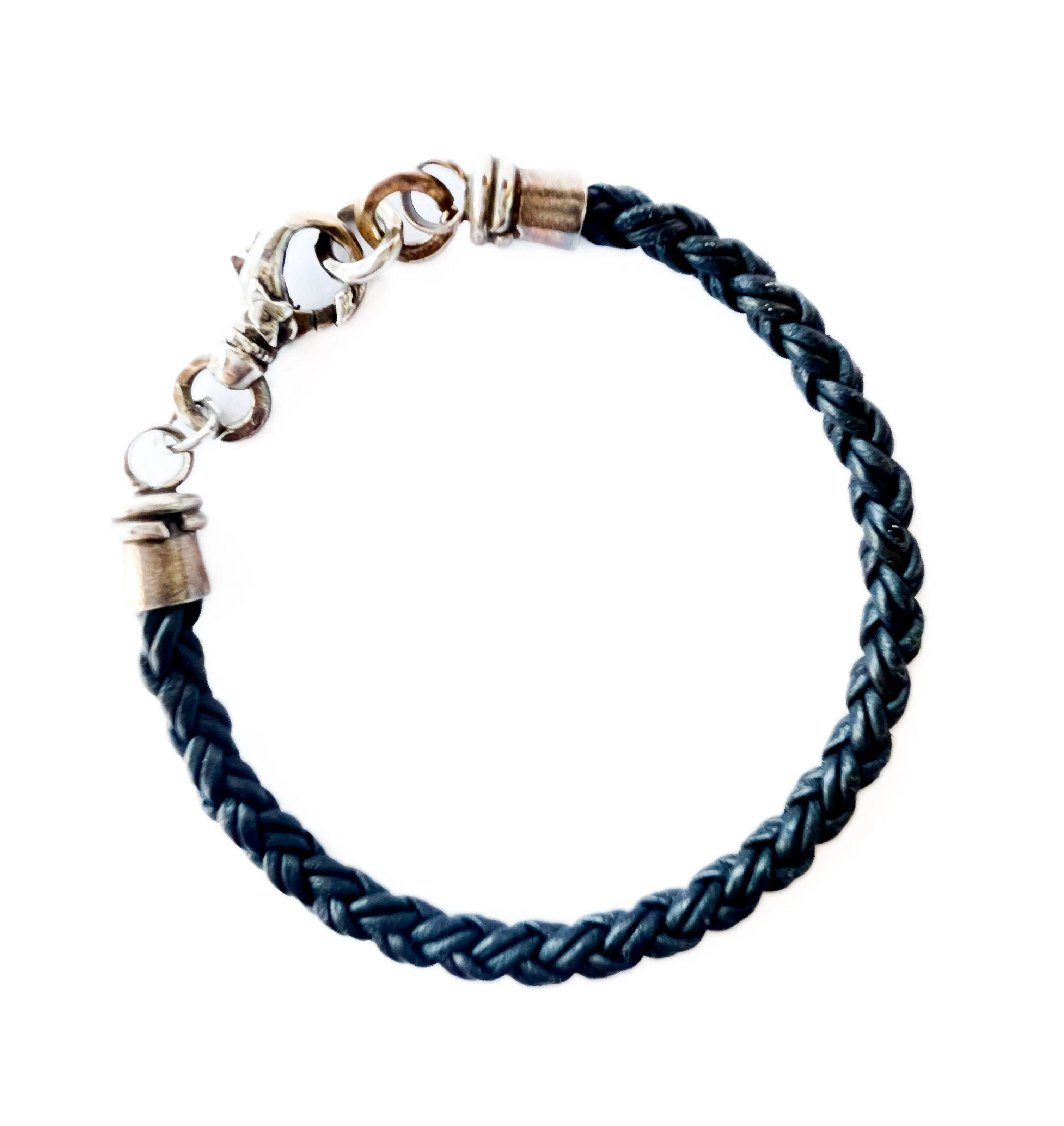 Leather & Sterling Silver Bracelet