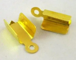 Leather Clamp 12x4mm Gold 5grams