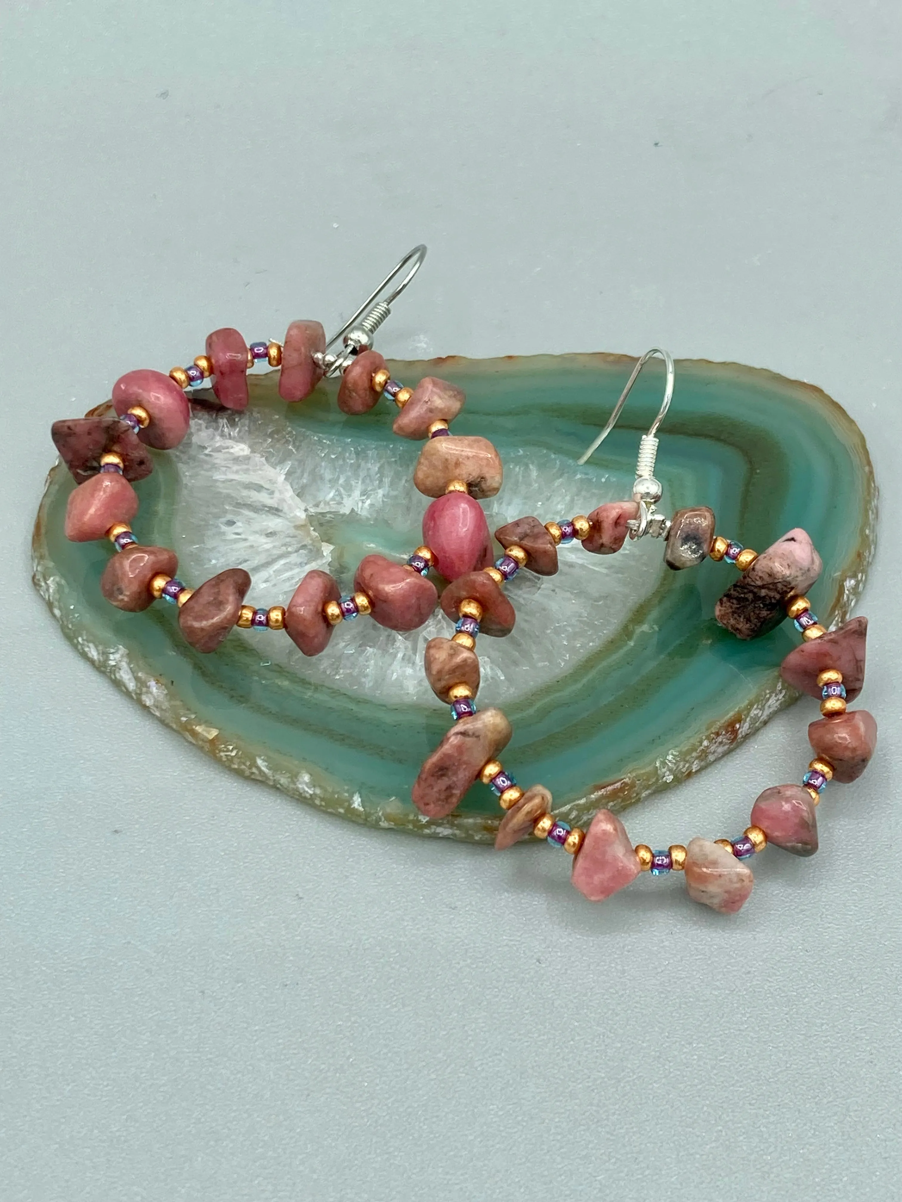 Leopard Jasper Round Stone Beaded Bracelet, Nature Inspired Jewelry