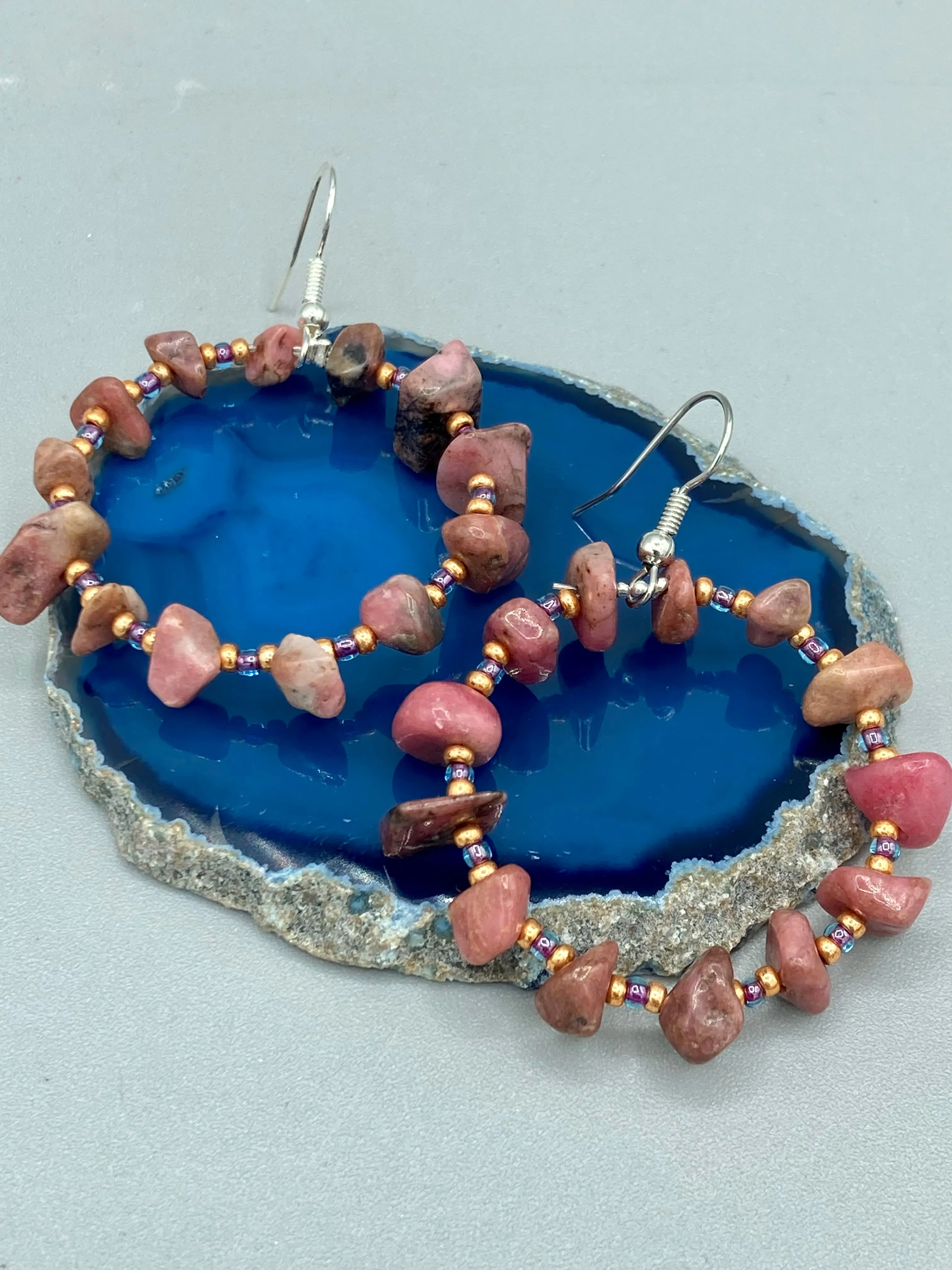 Leopard Jasper Round Stone Beaded Bracelet, Nature Inspired Jewelry