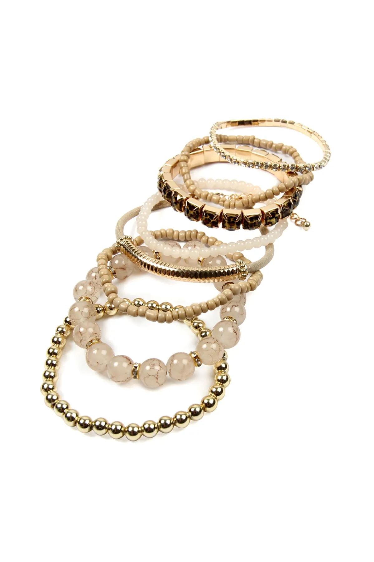 Leopard Multicolor Stretch Bracelet - Pack of 6
