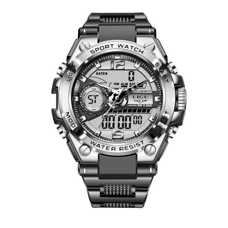 Lige 8922 Analog Digital Quartz Watch Waterproof Watch For Men