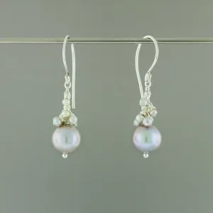 Light Grey Pearl Drop Earrings