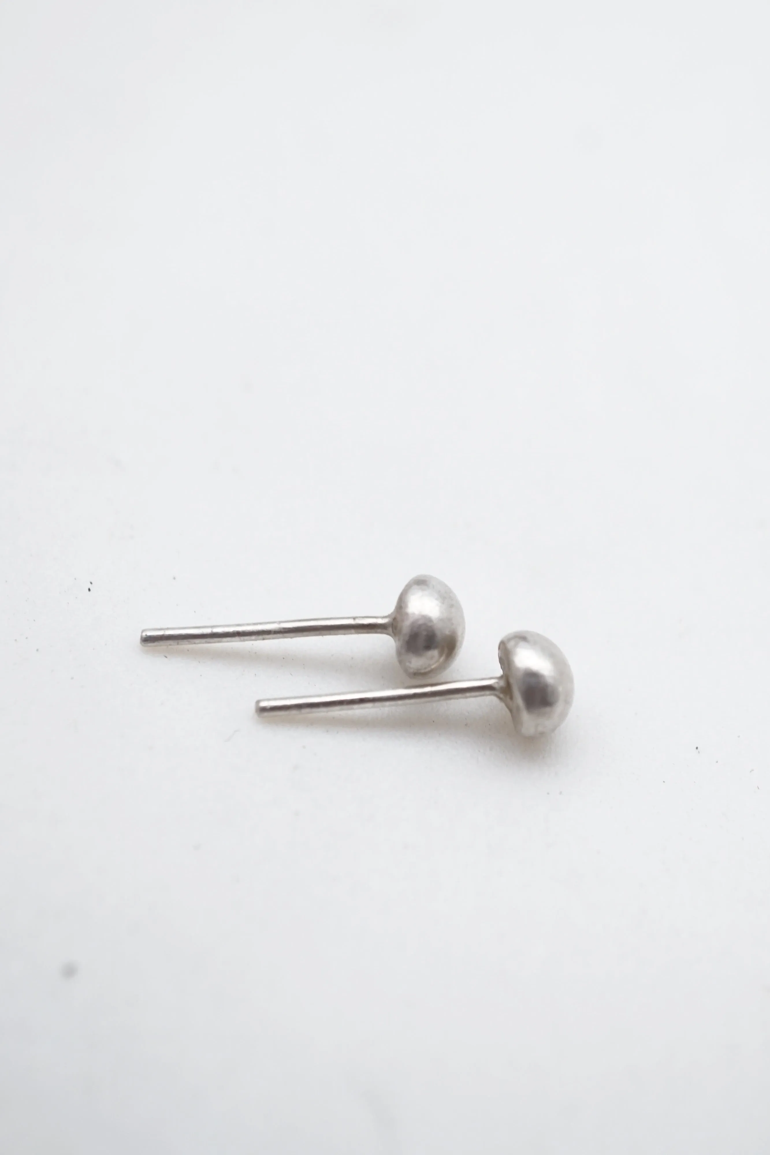 liquid silver drop studs - small