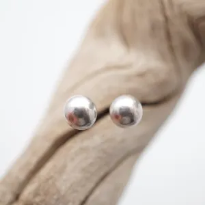 liquid silver drop studs - small