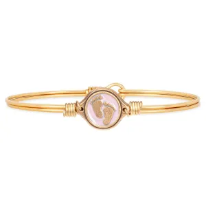 Little Footsteps Bangle Bracelet: Pink and Gold