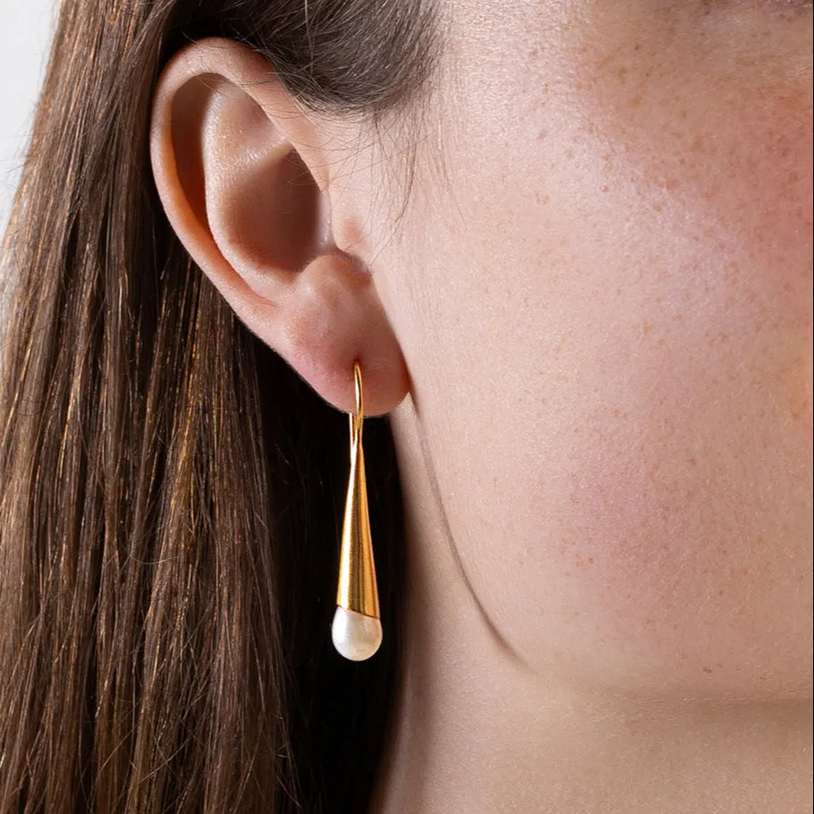 Long & Lean Pearl Drops in Gold | Available to Ship March 7, 2025