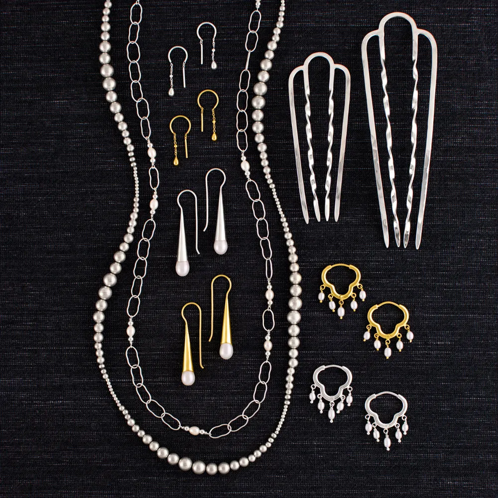 Long & Lean Pearl Drops in Gold | Available to Ship March 7, 2025