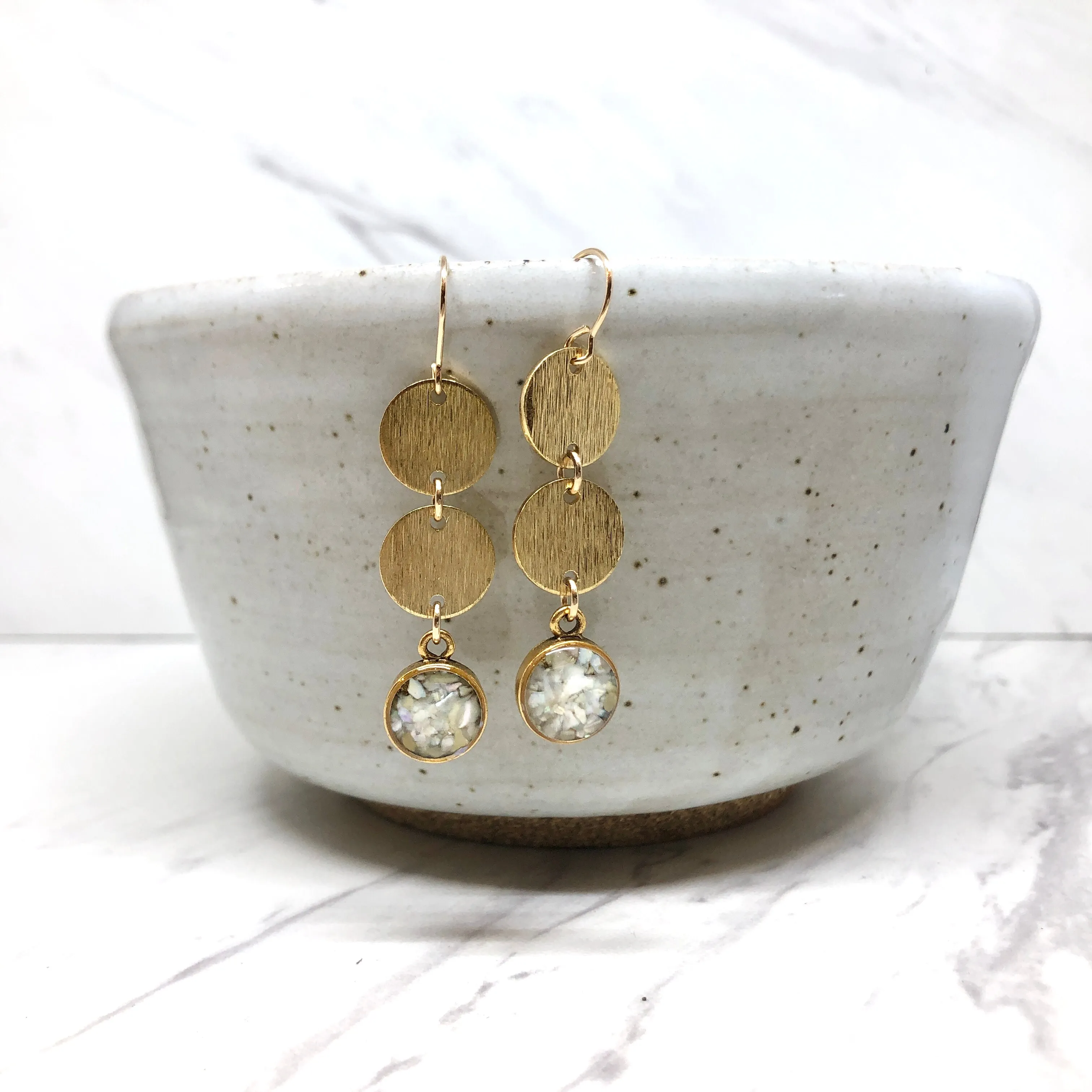 Long circles   Mother of Pearl Earrings