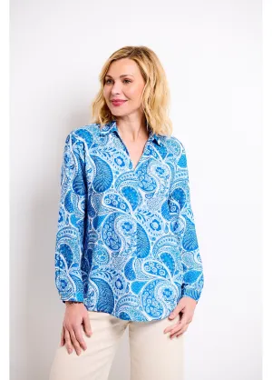 Long loose tunic with paisley print