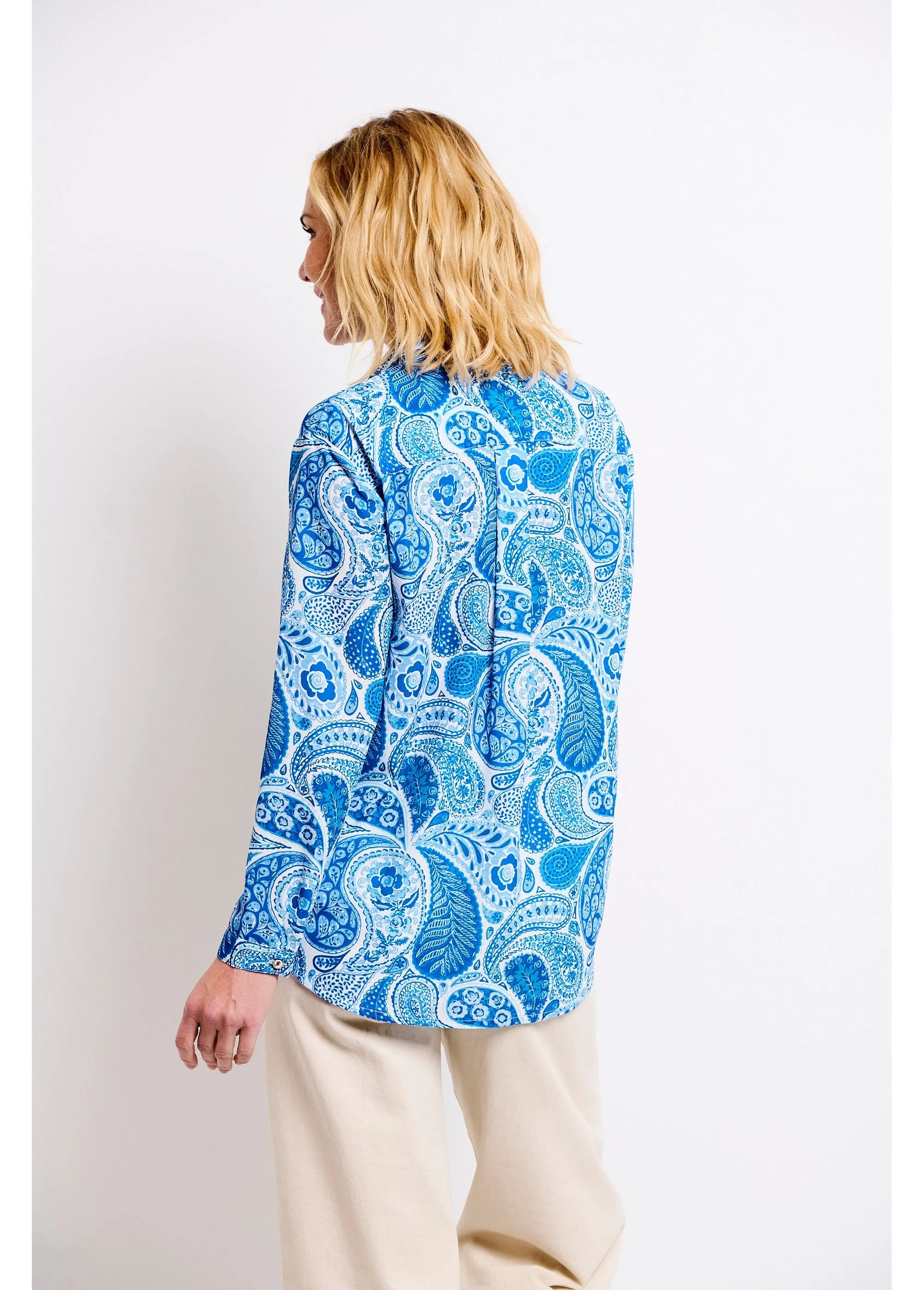 Long loose tunic with paisley print