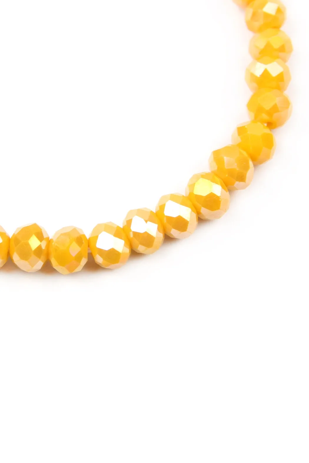 Love and Be Loved 6mm Glass Beads Stretch Bracelet Mustard - Pack of 6