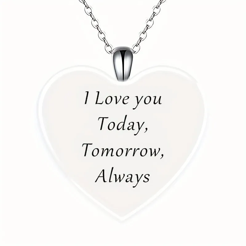 Love Pendant Crystal Necklace Men Hip Hop Personality Jewelry