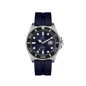 Luca Barra Gents Blue Silicone Watch With Blue Dial