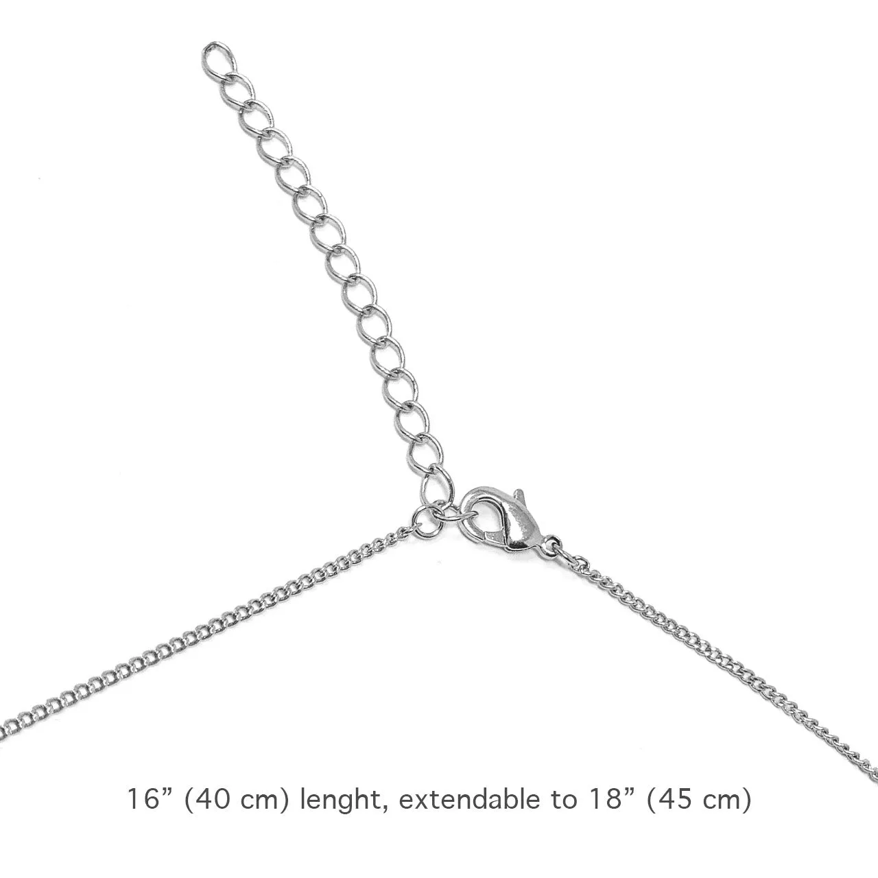 Lucia Pendant Necklace with White Clear Heart Crystals from Swarovski Silver Toned Rhodium Plated