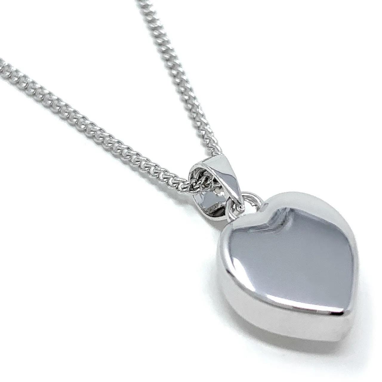 Lucia Pendant Necklace with White Clear Heart Crystals from Swarovski Silver Toned Rhodium Plated