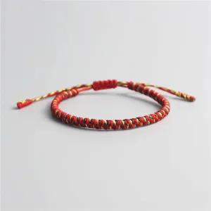 Lucky Bracelet - Braided - Red/Yellow