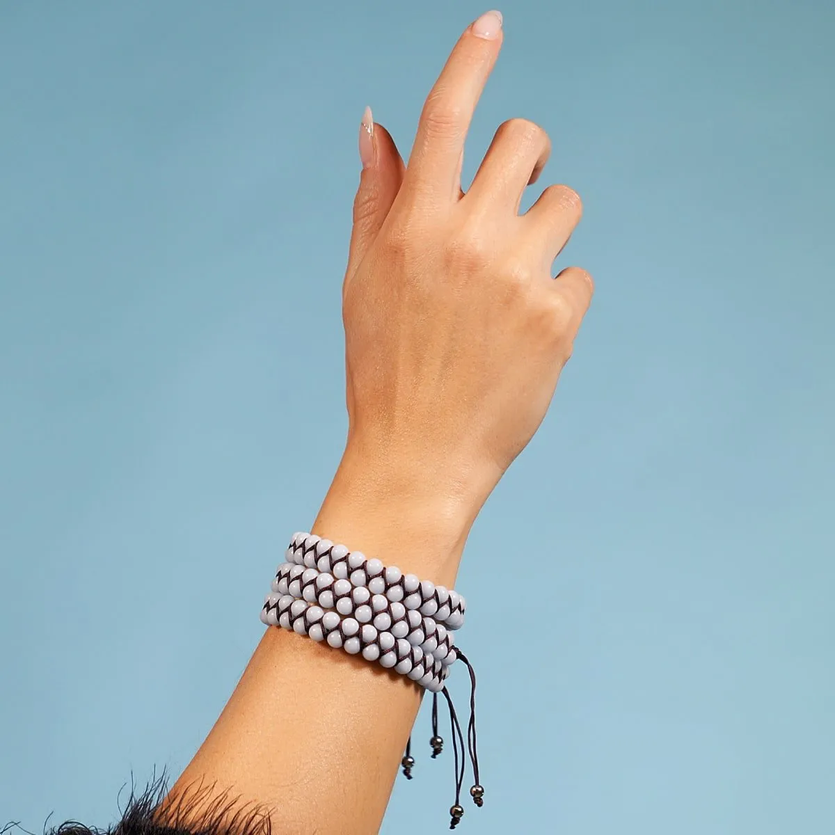 Lunar Blue | Lumos Ceramic | Vitality Macrame Bracelet
