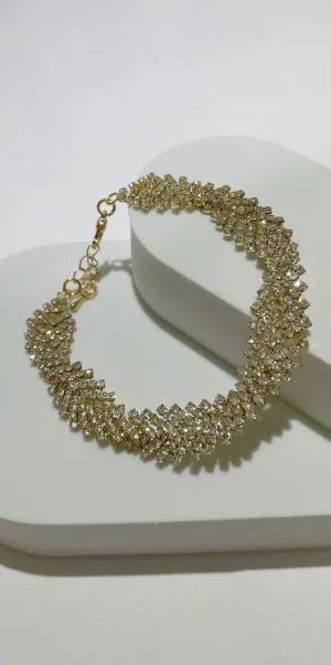 Luxe Glitter Gold Rhinestones Bracelet