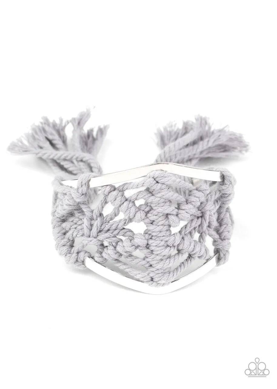 Macrame Mode Silver Paparazzi Bracelet