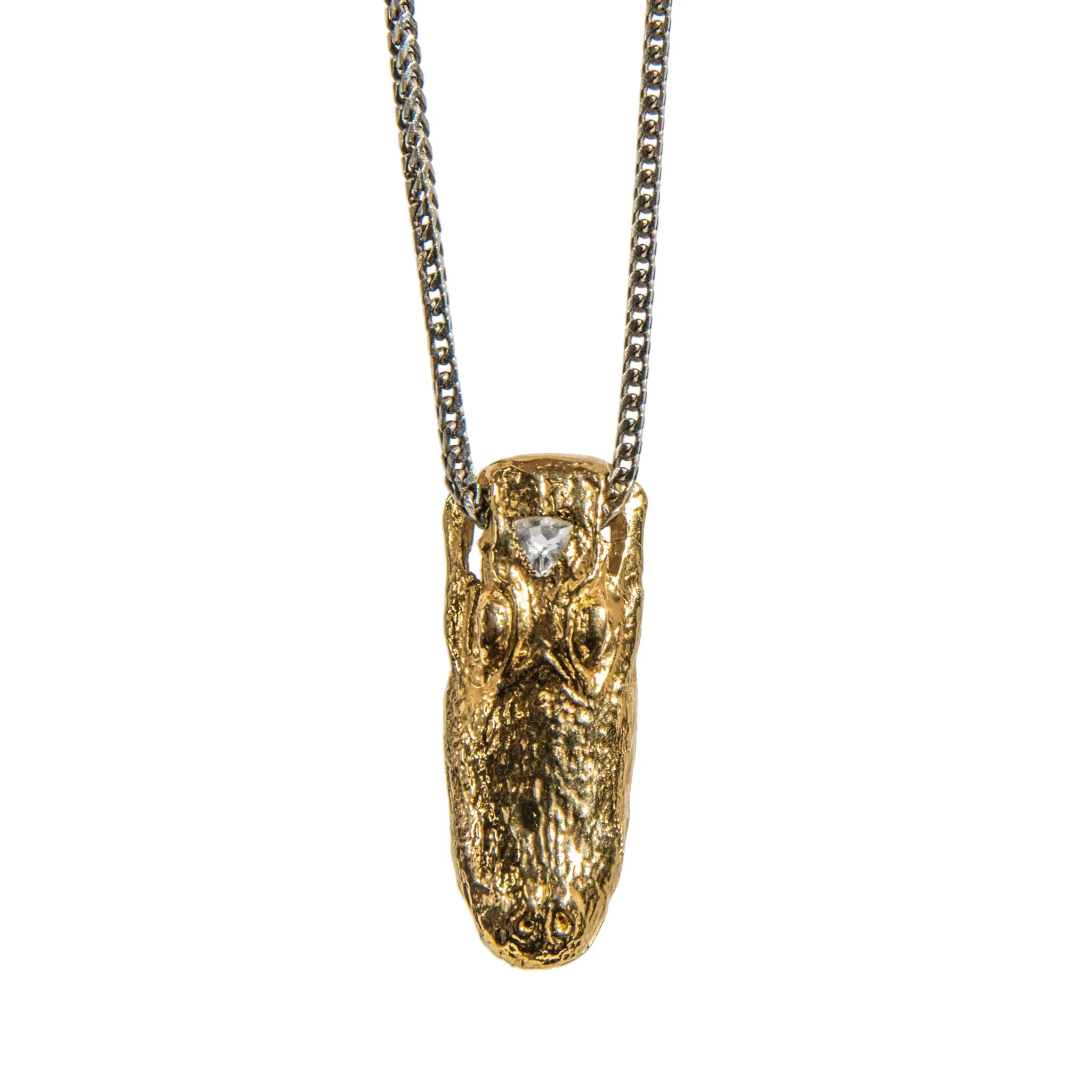 Magical Alligator Necklace with Diamond Eyes