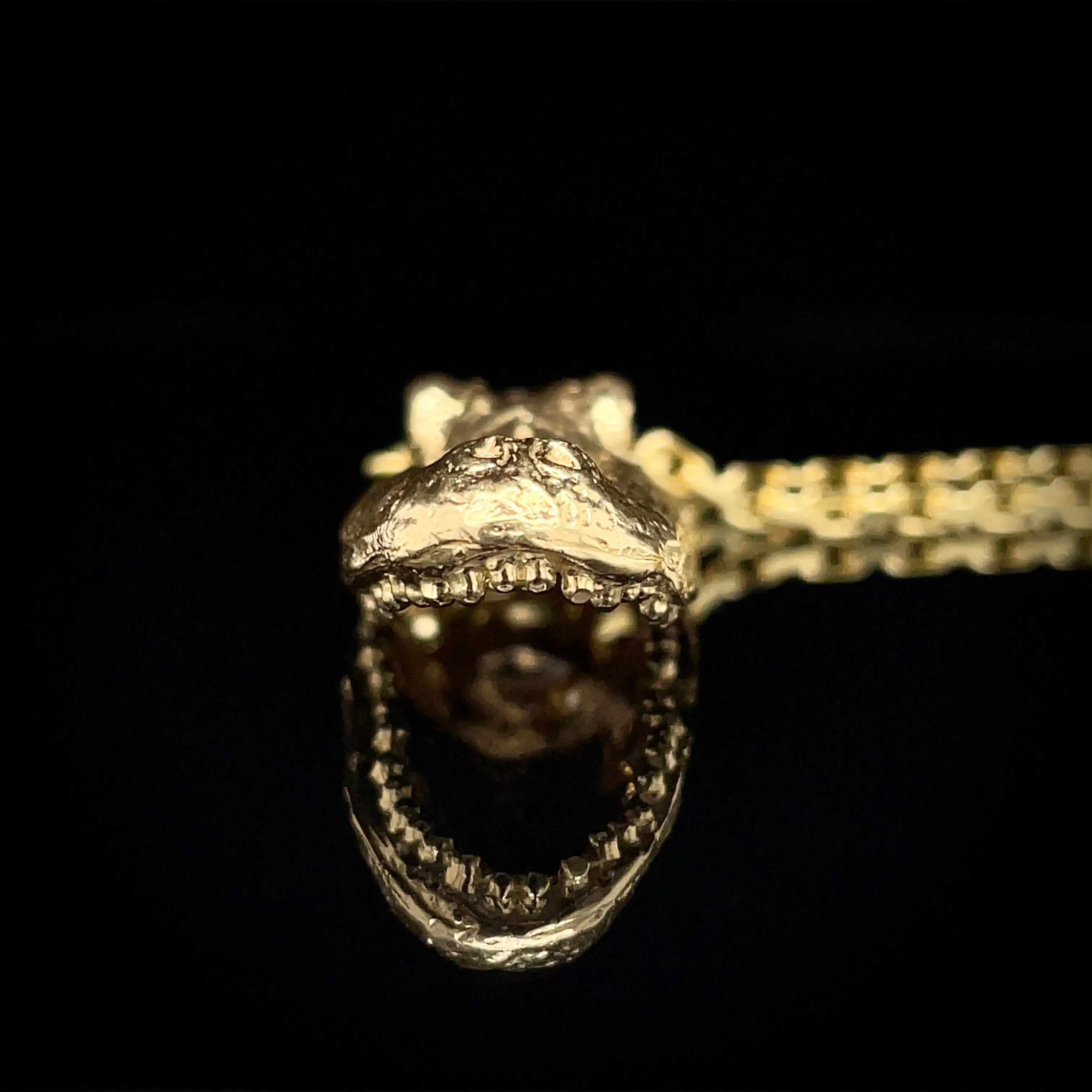 Magical Alligator Necklace with Diamond Eyes