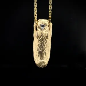 Magical Alligator Necklace with Diamond Eyes