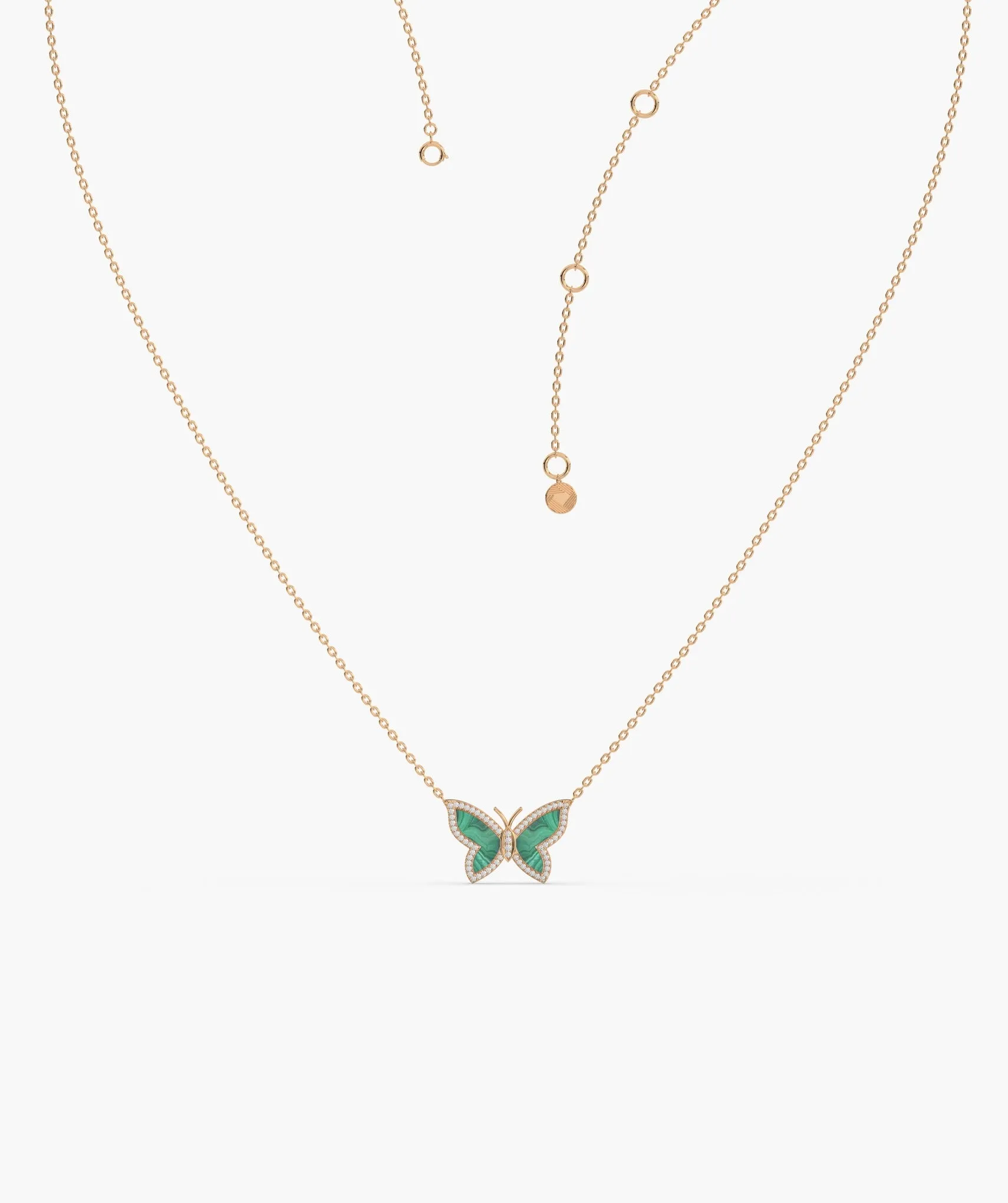 Malachite Butterfly Gold Necklace