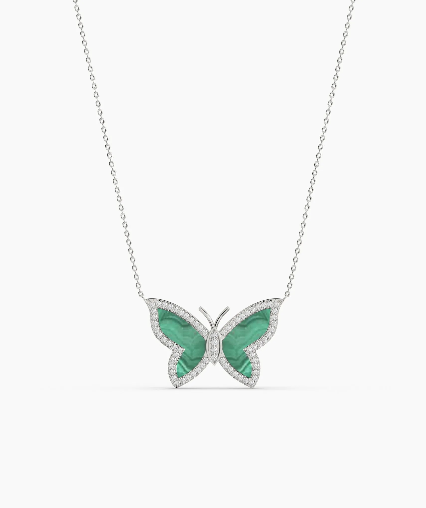 Malachite Butterfly Gold Necklace