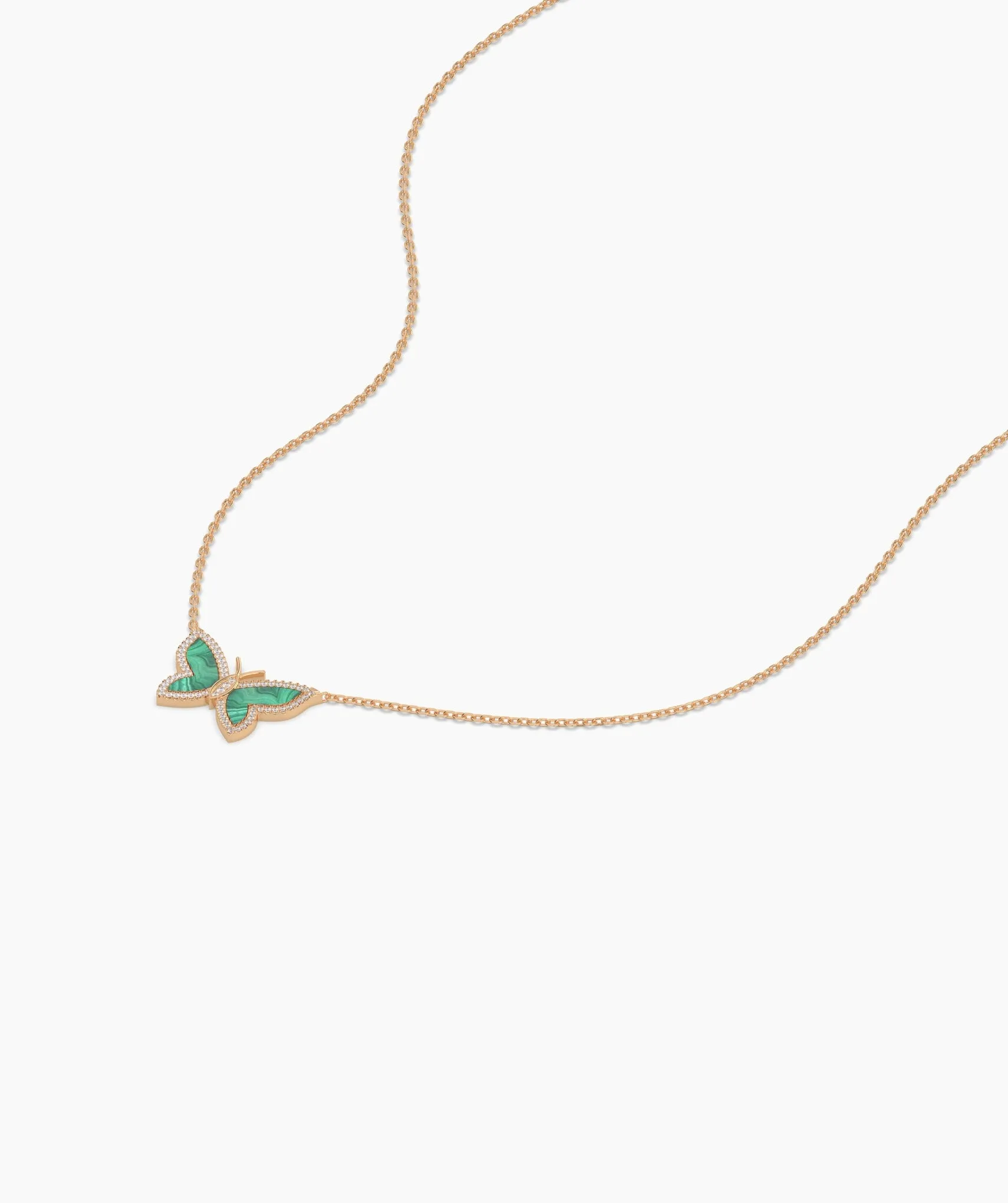 Malachite Butterfly Gold Necklace