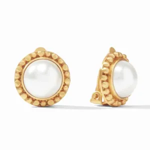 Marbella Pearl Clip Earrings