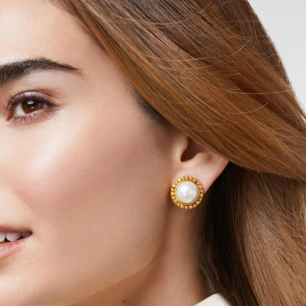 Marbella Pearl Clip Earrings