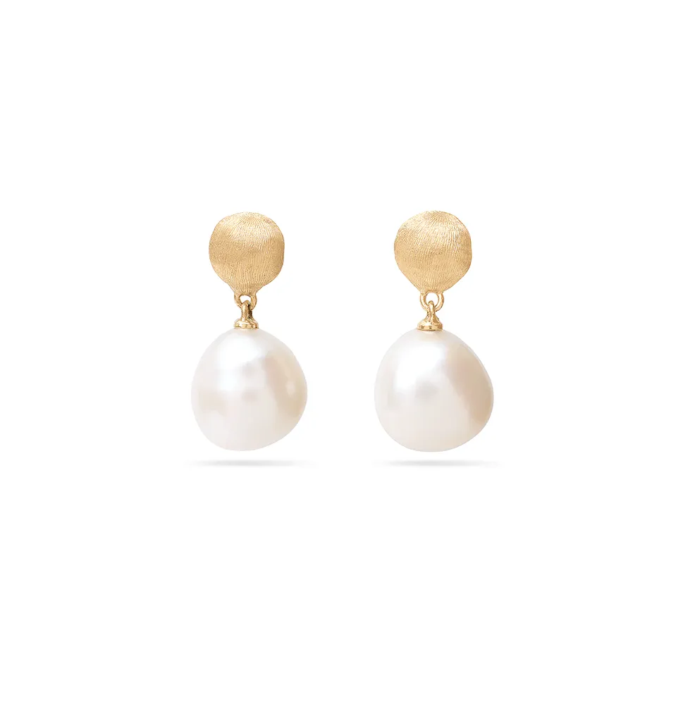 Marco Bicego Africa Yellow Gold Small Pearl Drop Earrings