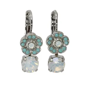 Mariana "Aegean Coast" Rhodium Plated Floret Drop Small Crystal Earrings, 1211 4006ro