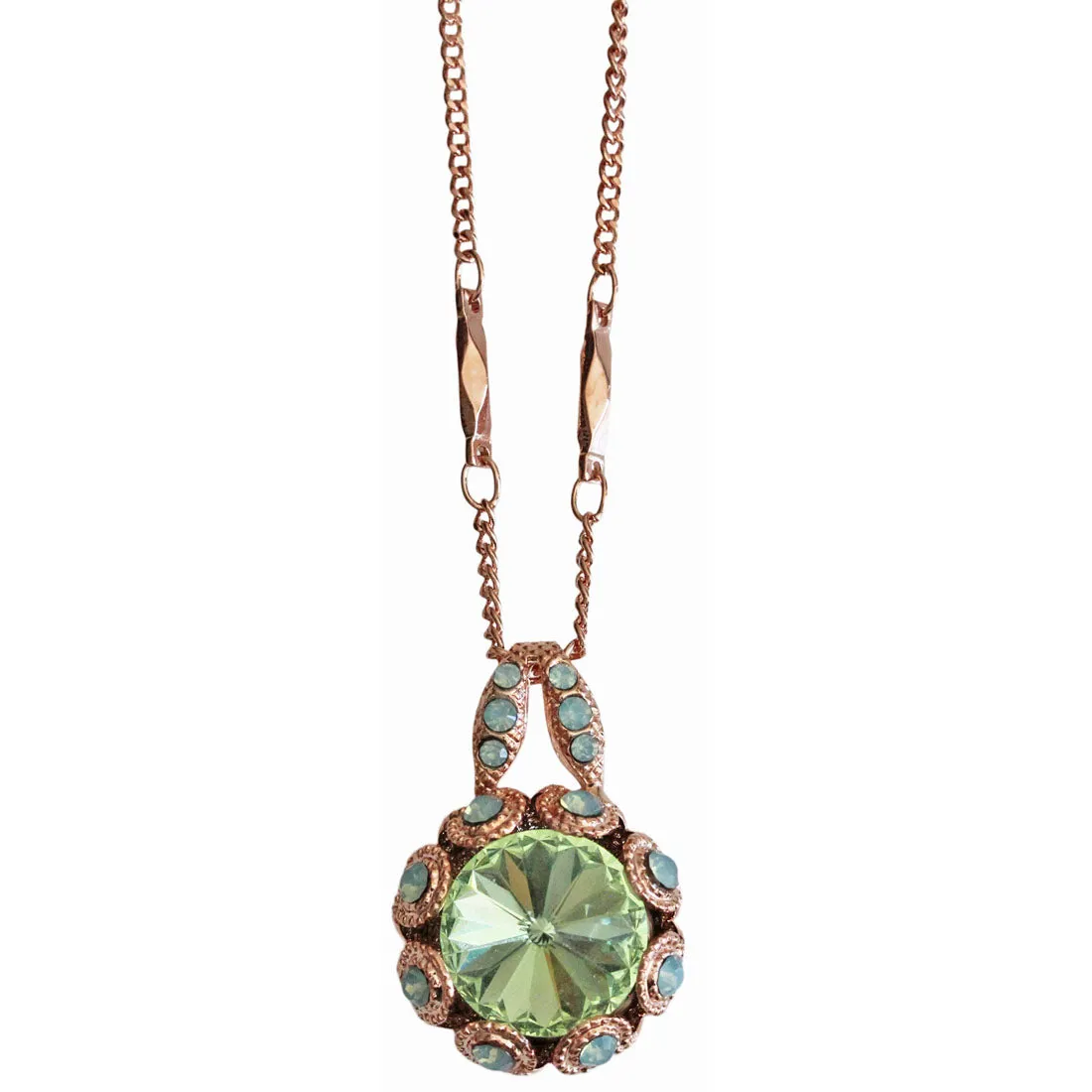 Mariana "Chrysolite" Rose Gold Plated Lovable Embellished Rivoli Pendant Crystal Necklace, 5070 390rg