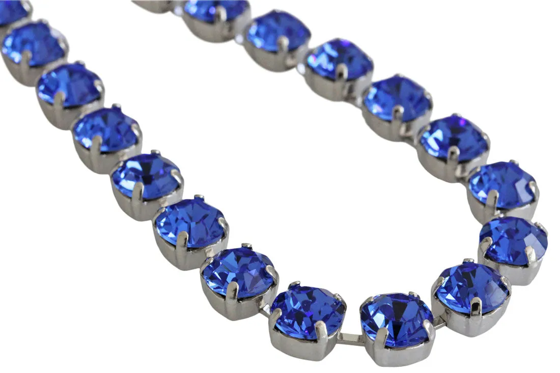 Mariana "Royal Blue" Rhodium Plated Must-Have Everyday Crystal Necklace, 3252 206206ro