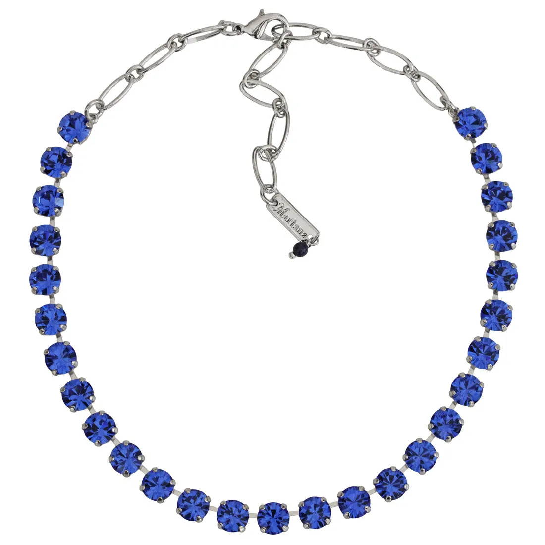 Mariana "Royal Blue" Rhodium Plated Must-Have Everyday Crystal Necklace, 3252 206206ro