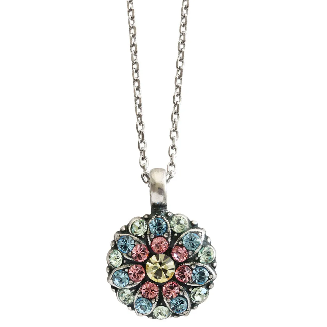 Mariana "Spring Flowers" Guardian Angel Silver Plated Pendant Crystal Necklace,  5212 2141