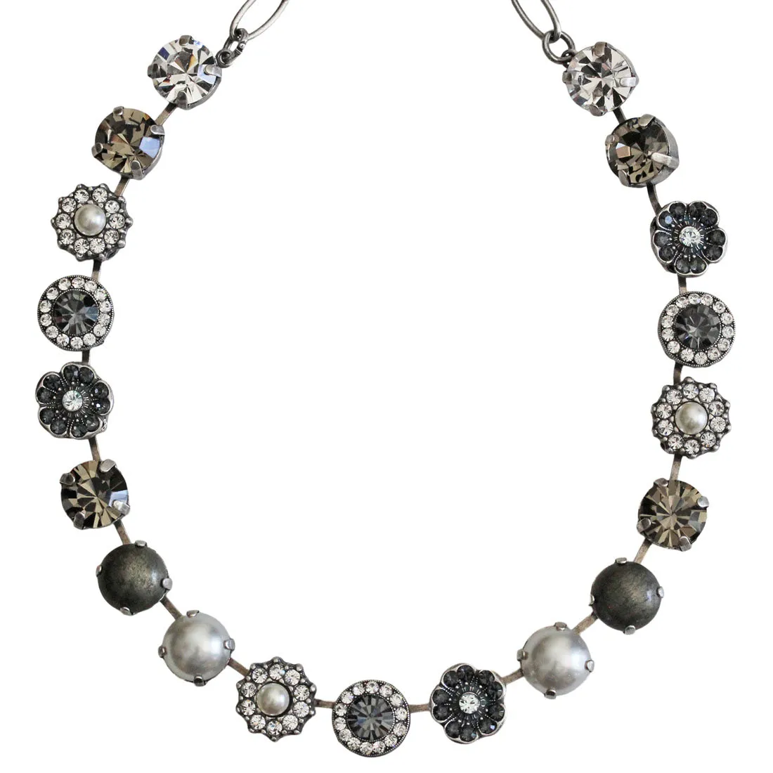 Mariana "Zulu" Silver Plated Lovable Rosette Crystal Necklace, 3084 M1080